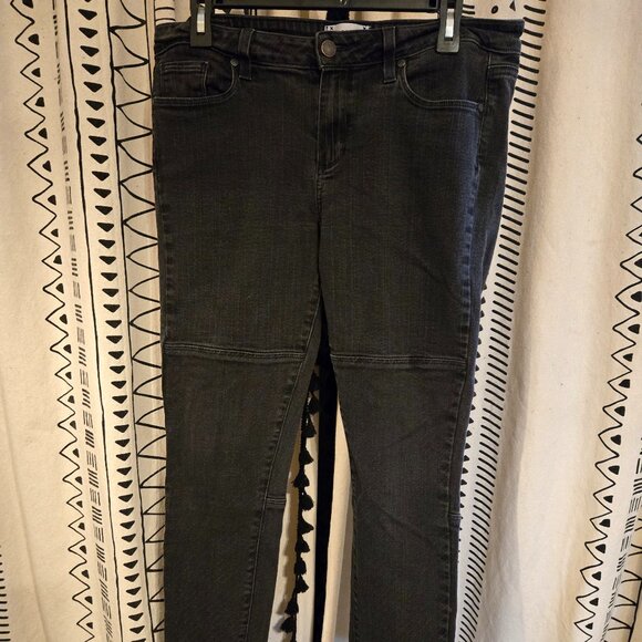 PAIGE Denim - Paige Steele Pinstripe Skinny Jeans - Faded Black Striped